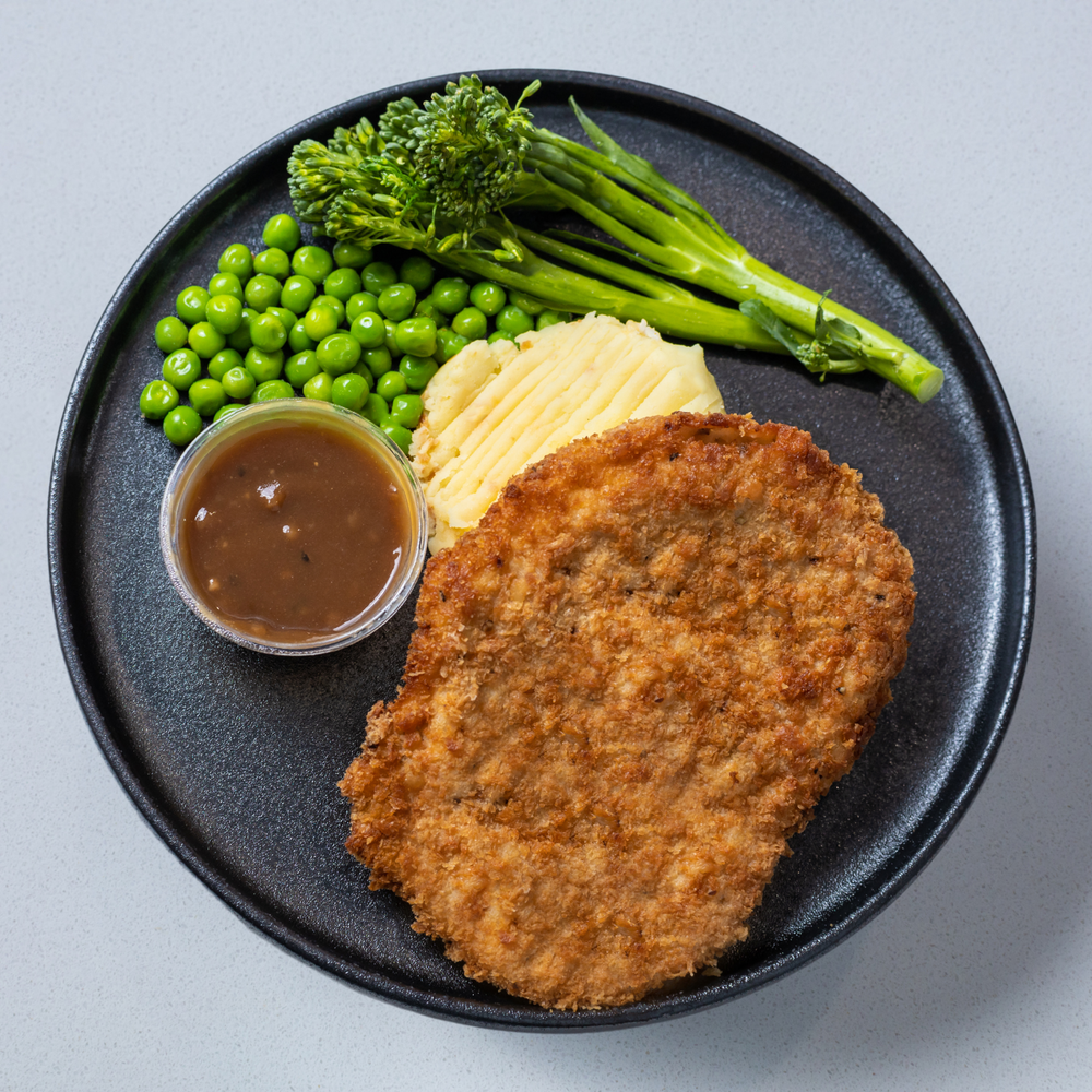 BAKED CHICKEN SCHNITZEL & MASH